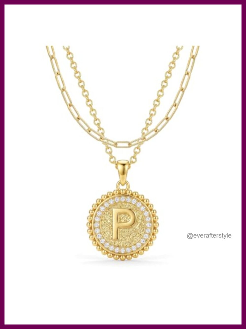 Layered Initial Pendant Necklace 14K Gold Hypoallergenic Jewelry Gift